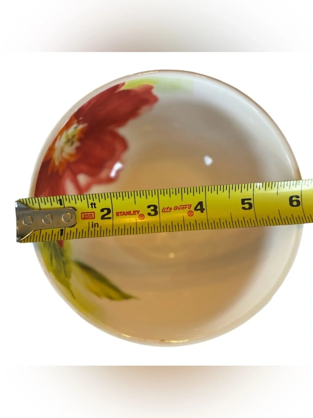 Pier 1 Imports Amelia Floral Stoneware Bowl Red Flower Soup Cereal Serving Dish